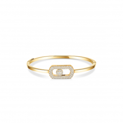 MESSIKA SO MOVE PAVÉ BANGLE YELLOW GOLD DIAMOND BRACELET 13428-YG